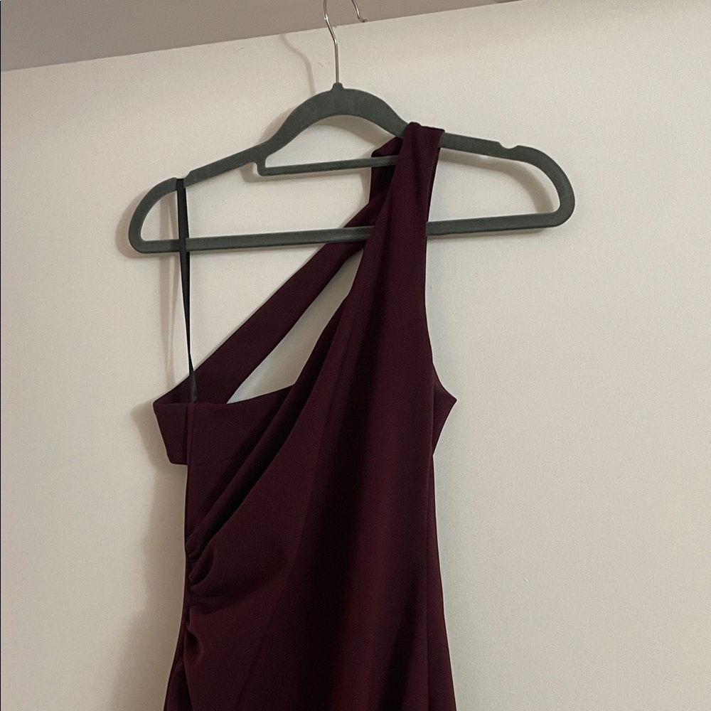 Katie May Elegant One-Shoulder Burgundy Dress